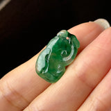 Icy A-Grade Bluish Green Jadeite Ruyi Pendant No. 172716