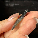 Icy A-Grade Black Jadeite Ruyi Pendant No. 172718