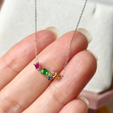 Icy Hulu Jadeite Lucky Charm Necklace No. 173027