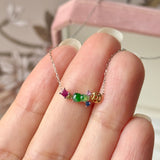 Icy Hulu Jadeite Lucky Charm Necklace No. 173027