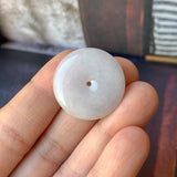 A-Grade Natural Light Lavender Green Jadeite Donut Pendant No.172161