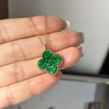 A-Grade Imperial Green Jadeite Clover Pendant No. 172720