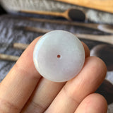 A-Grade Natural Light Lavender Green Jadeite Donut No.172162