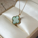 A-Grade Imperial Green Jadeite Clover Pendant No. 172721