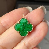 A-Grade Imperial Green Jadeite Clover Pendant No. 172721