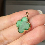 A-Grade Imperial Green Jadeite Clover Pendant No. 172721