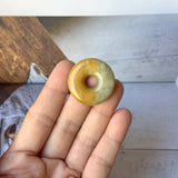 A-Grade Natural Yellow Green Jadeite Donut Pendant No.172164