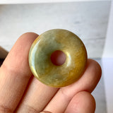 A-Grade Natural Yellow Green Jadeite Donut Pendant No.172164