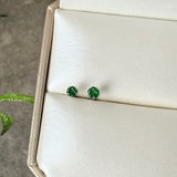 Icy A-Grade Natural Imperial Green Jadeite Frangipani Flower Stud Earring No. 180409