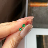 Icy A-Grade Natural Imperial Green Jadeite Frangipani Flower Stud Earring No. 180409