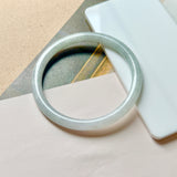 52.7mm A-Grade Natural Light Lavender Green Jadeite Traditional Round Slim Cut Bangle No. 152209