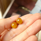 22.75 cts A-Grade Natural Dark Yellow Jadeite Droplet (Pair) No.180689