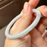 52.7mm A-Grade Natural Light Lavender Green Jadeite Traditional Round Slim Cut Bangle No. 152209