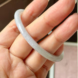 52.7mm A-Grade Natural Light Lavender Green Jadeite Traditional Round Slim Cut Bangle No. 152209