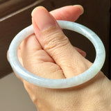 52.7mm A-Grade Natural Light Lavender Green Jadeite Traditional Round Slim Cut Bangle No. 152209