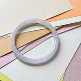 53.1mm A-Grade Natural Light Lavender Green Jadeite Traditional Round Slim Cut Bangle No. 152210