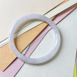 53.1mm A-Grade Natural Light Lavender Green Jadeite Traditional Round Slim Cut Bangle No. 152210