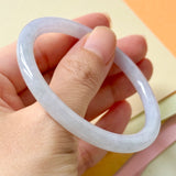 53.1mm A-Grade Natural Light Lavender Green Jadeite Traditional Round Slim Cut Bangle No. 152210