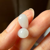 24.45 cts A-Grade Natural White Jadeite Droplet (Pair) No.180694