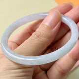 53.1mm A-Grade Natural Light Lavender Green Jadeite Traditional Round Slim Cut Bangle No. 152210