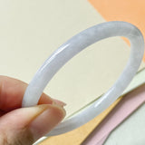 53.1mm A-Grade Natural Light Lavender Green Jadeite Traditional Round Slim Cut Bangle No. 152210