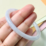 53.1mm A-Grade Natural Light Lavender Green Jadeite Traditional Round Slim Cut Bangle No. 152210