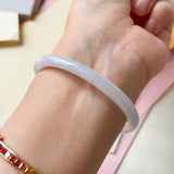 53.1mm A-Grade Natural Light Lavender Green Jadeite Traditional Round Slim Cut Bangle No. 152210