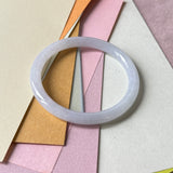 52.8mm A-Grade Natural Light Lavender Green Jadeite Traditional Round Slim Cut Bangle No. 152211