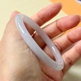 52.8mm A-Grade Natural Light Lavender Green Jadeite Traditional Round Slim Cut Bangle No. 152211