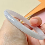 52.8mm A-Grade Natural Light Lavender Green Jadeite Traditional Round Slim Cut Bangle No. 152211