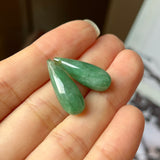 21.95 cts A-Grade Natural Bluish Green Jadeite Droplet (Pair) No.180532