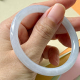 52.8mm A-Grade Natural Light Lavender Green Jadeite Traditional Round Slim Cut Bangle No. 152211