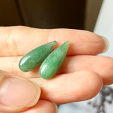 21.95 cts A-Grade Natural Bluish Green Jadeite Droplet (Pair) No.180532