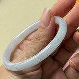 52.8mm A-Grade Natural Light Lavender Green Jadeite Traditional Round Slim Cut Bangle No. 152211