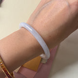 52.8mm A-Grade Natural Light Lavender Green Jadeite Traditional Round Slim Cut Bangle No. 152211