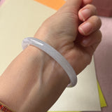 52.8mm A-Grade Natural Light Lavender Green Jadeite Traditional Round Slim Cut Bangle No. 152211