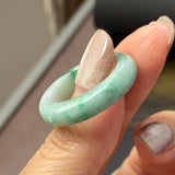 19.2mm A-Grade Natural Moss On Snow Jadeite Ring Band No.162543