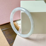 54.4mm A-Grade Natural Light Lavender Green Jadeite Traditional Round Slim Cut Bangle No. 152213