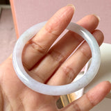 54.4mm A-Grade Natural Light Lavender Green Jadeite Traditional Round Slim Cut Bangle No. 152213