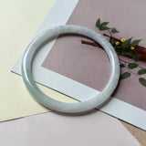 SOLD OUT: 59.6mm A-Grade Natural Lilac Green Jadeite Traditional Round Slim Cut Bangle No. 152222