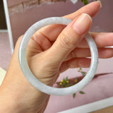 SOLD OUT: 59.6mm A-Grade Natural Lilac Green Jadeite Traditional Round Slim Cut Bangle No. 152222