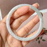 SOLD OUT: 59.6mm A-Grade Natural Lilac Green Jadeite Traditional Round Slim Cut Bangle No. 152222