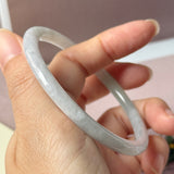 SOLD OUT: 59.6mm A-Grade Natural Lilac Green Jadeite Traditional Round Slim Cut Bangle No. 152222