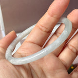 SOLD OUT: 59.6mm A-Grade Natural Lilac Green Jadeite Traditional Round Slim Cut Bangle No. 152222