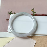 54.5mm A-Grade Natural Light Lavender Green Jadeite Traditional Round Slim Cut Bangle No. 152214