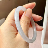 54.5mm A-Grade Natural Light Lavender Green Jadeite Traditional Round Slim Cut Bangle No. 152214