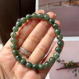 8.2mm A-Grade Natural Dark Green Jadeite Bracelet No. 190523