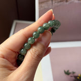 8.2mm A-Grade Natural Dark Green Jadeite Bracelet No. 190523
