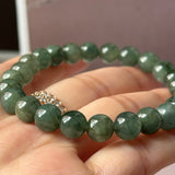 8.2mm A-Grade Natural Dark Green Jadeite Bracelet No. 190523