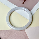 55mm A-Grade Natural Light Lavender Jadeite Traditional Round Slim Cut Bangle No. 152215